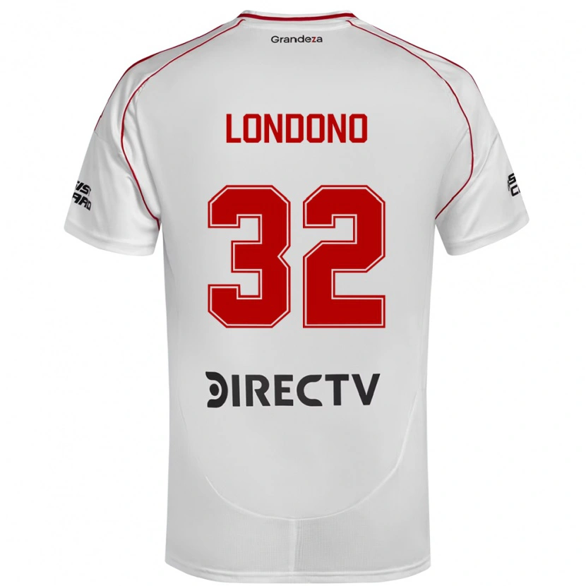 DanxenキッズFlabian Londono#32ホワイト レッドホームシャツ2025/26ジャージーユニフォーム