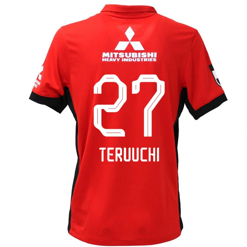 DanxenキッズToshikazu Teruuchi#27レッド ホワイトホームシャツ2025/26ジャージーユニフォーム