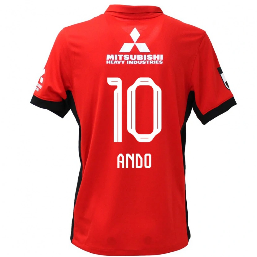 Danxenキッズ安藤 梢#10レッド ホワイトホームシャツ2025/26ジャージーユニフォーム