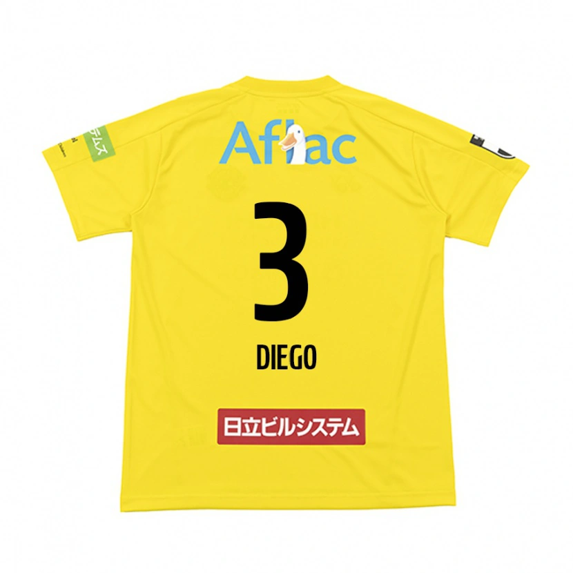 Danxenキッズジエゴ・リバス・ダ・クーニャ#3ブラック イエローホームシャツ2025/26ジャージーユニフォーム