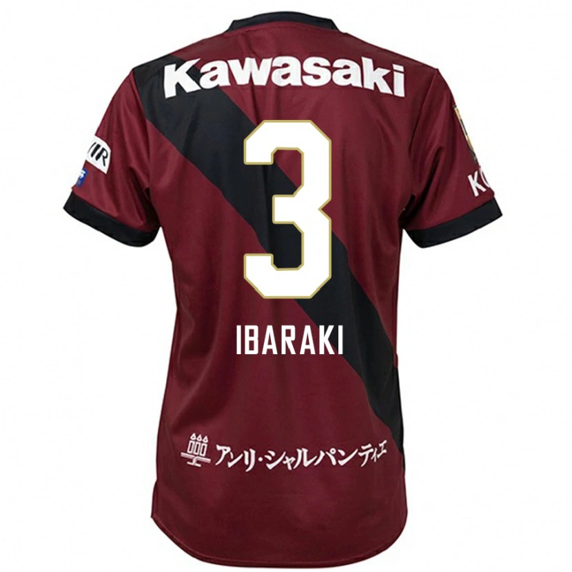 DanxenキッズRiku Ibaraki#3バーガンディ ブラックホームシャツ2025/26ジャージーユニフォーム