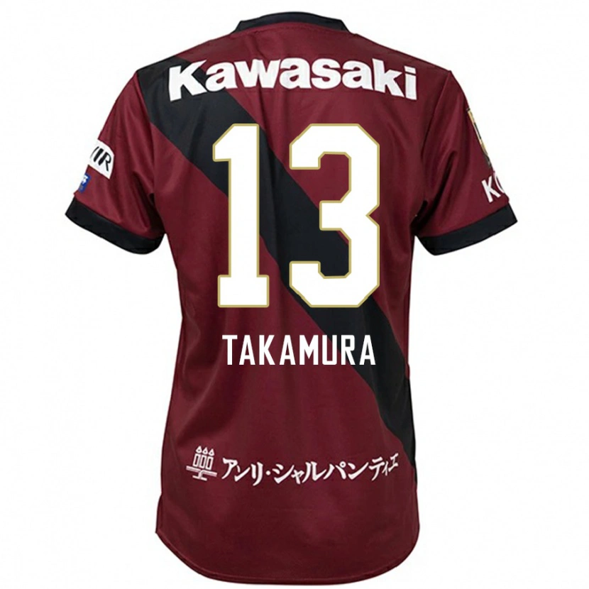 DanxenキッズTokiya Takamura#13バーガンディ ブラックホームシャツ2025/26ジャージーユニフォーム