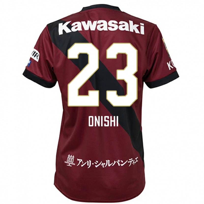 DanxenキッズSota Onishi#23バーガンディ ブラックホームシャツ2025/26ジャージーユニフォーム