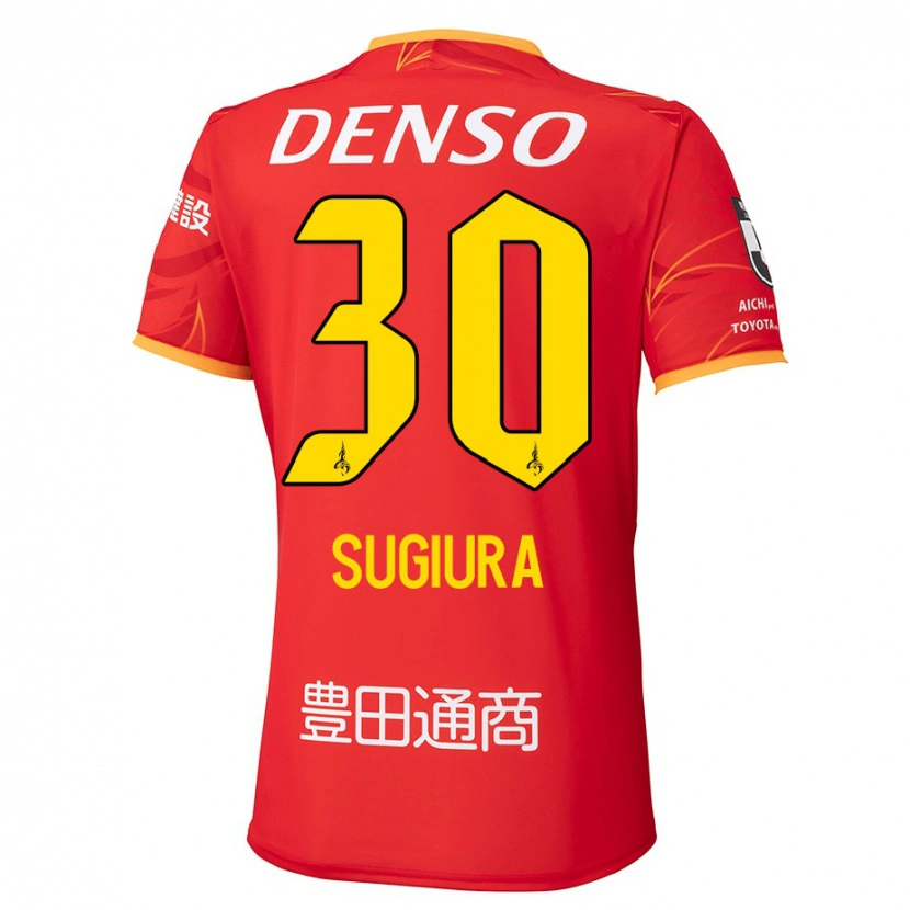 Danxenキッズシュンゴ・スギウラ#30レッド イエローホームシャツ2025/26ジャージーユニフォーム