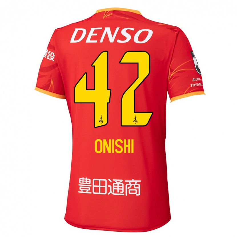 DanxenキッズRitsu Onishi#42レッド イエローホームシャツ2025/26ジャージーユニフォーム
