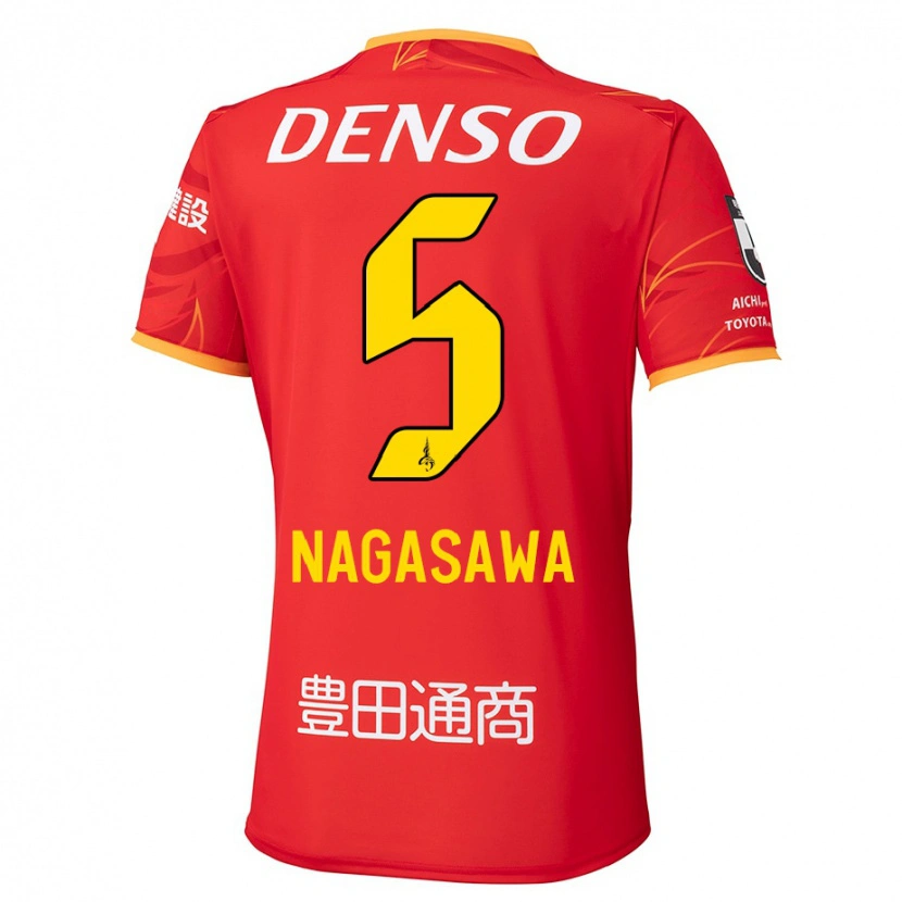 Danxenキッズ長澤和輝#5レッド イエローホームシャツ2025/26ジャージーユニフォーム