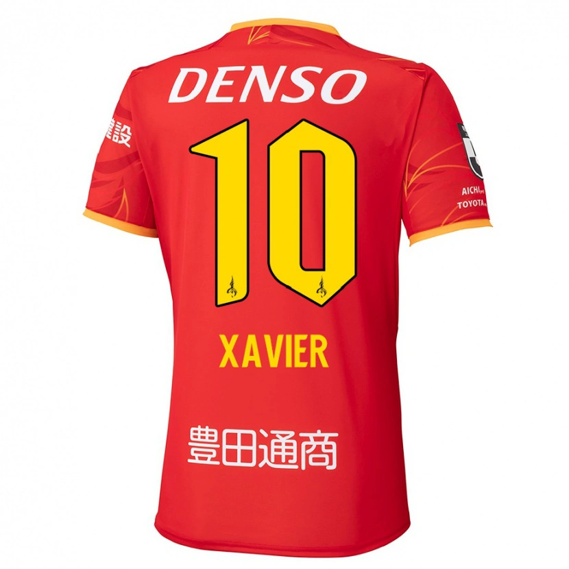 Danxenキッズガブリエル・アウグスト・シャビエル#10レッド イエローホームシャツ2025/26ジャージーユニフォーム