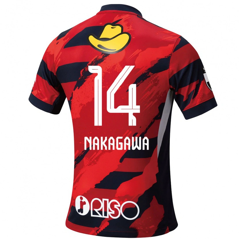 DanxenキッズSora Nakagawa#14レッド ブラックホームシャツ2025/26ジャージーユニフォーム