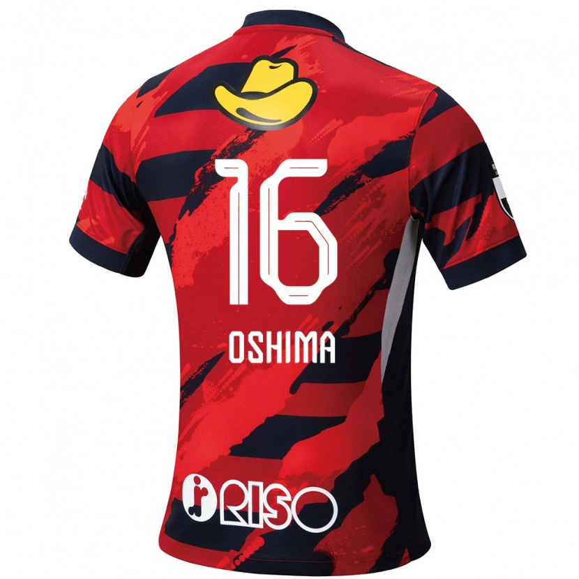 DanxenキッズRyua Oshima#16レッド ブラックホームシャツ2025/26ジャージーユニフォーム