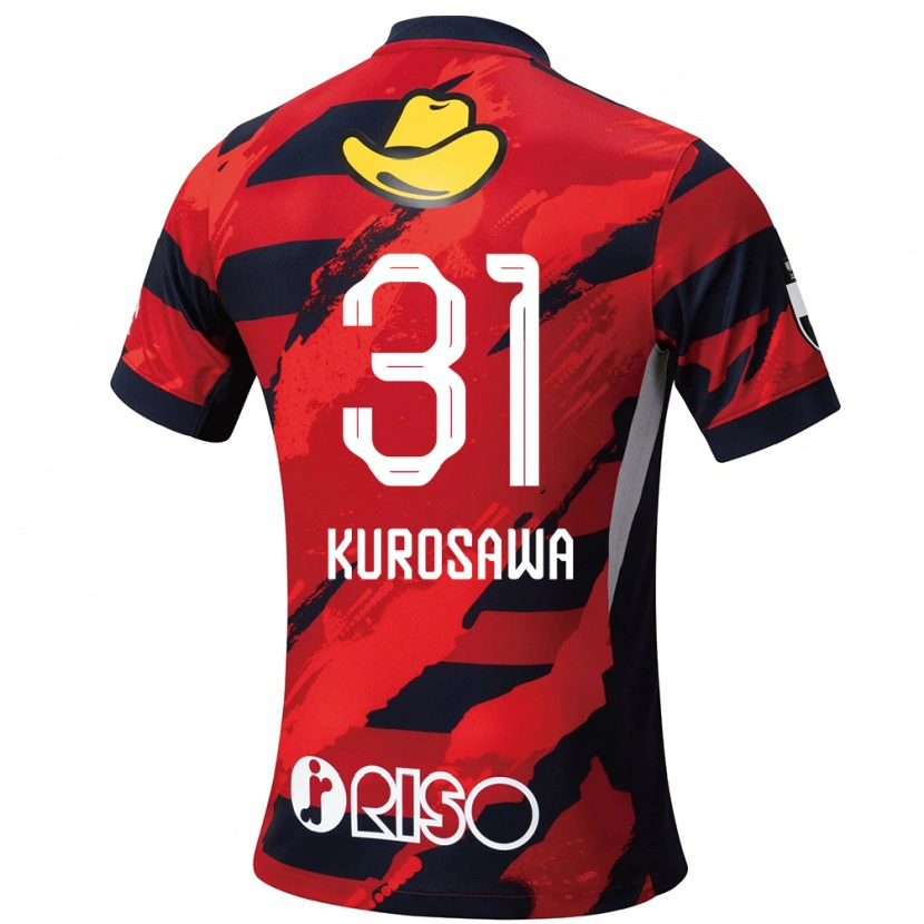 DanxenキッズShoei Kurosawa#31レッド ブラックホームシャツ2025/26ジャージーユニフォーム