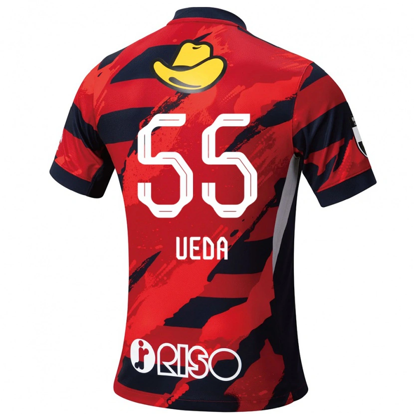 Danxenキッズ植田 直通#55レッド ブラックホームシャツ2025/26ジャージーユニフォーム