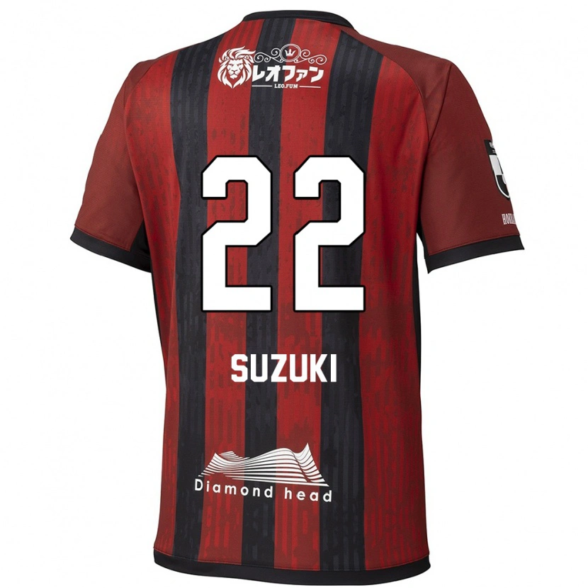 DanxenキッズSo Suzuki#22レッド ブラックホームシャツ2025/26ジャージーユニフォーム