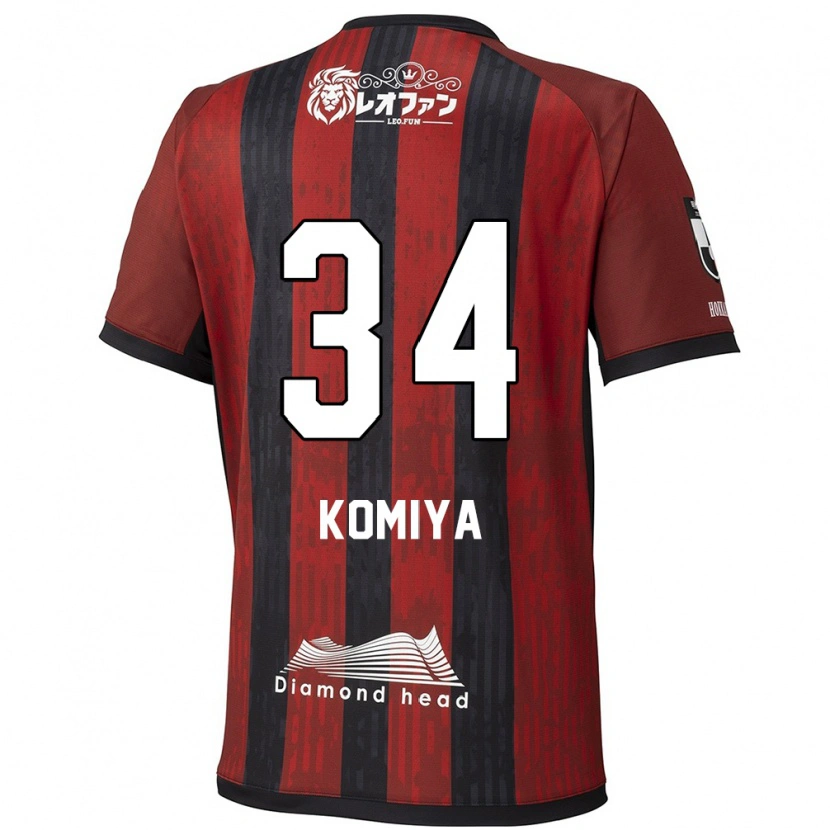 DanxenキッズMasaki Komiya#34レッド ブラックホームシャツ2025/26ジャージーユニフォーム