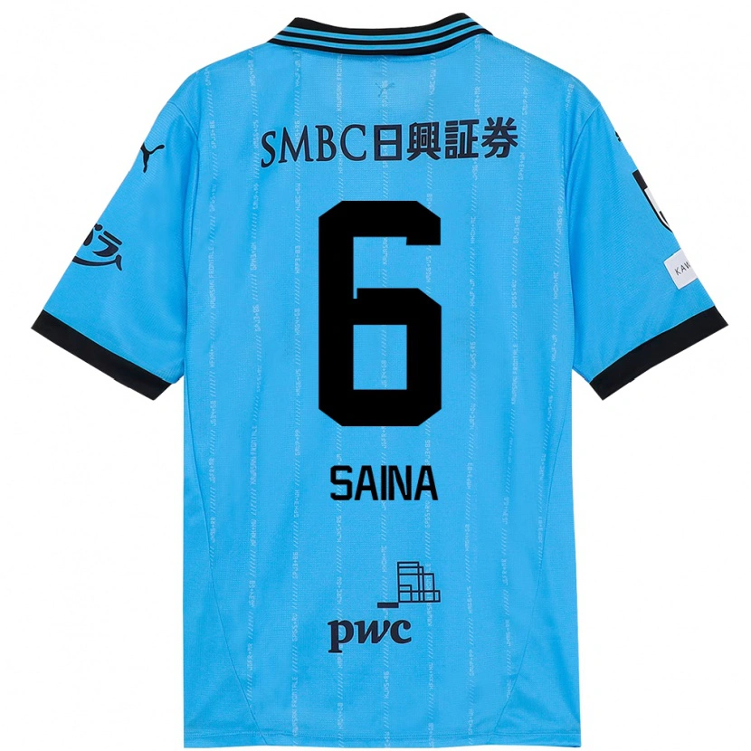 DanxenキッズYuta Saina#6スカイブルー ブラックホームシャツ2025/26ジャージーユニフォーム