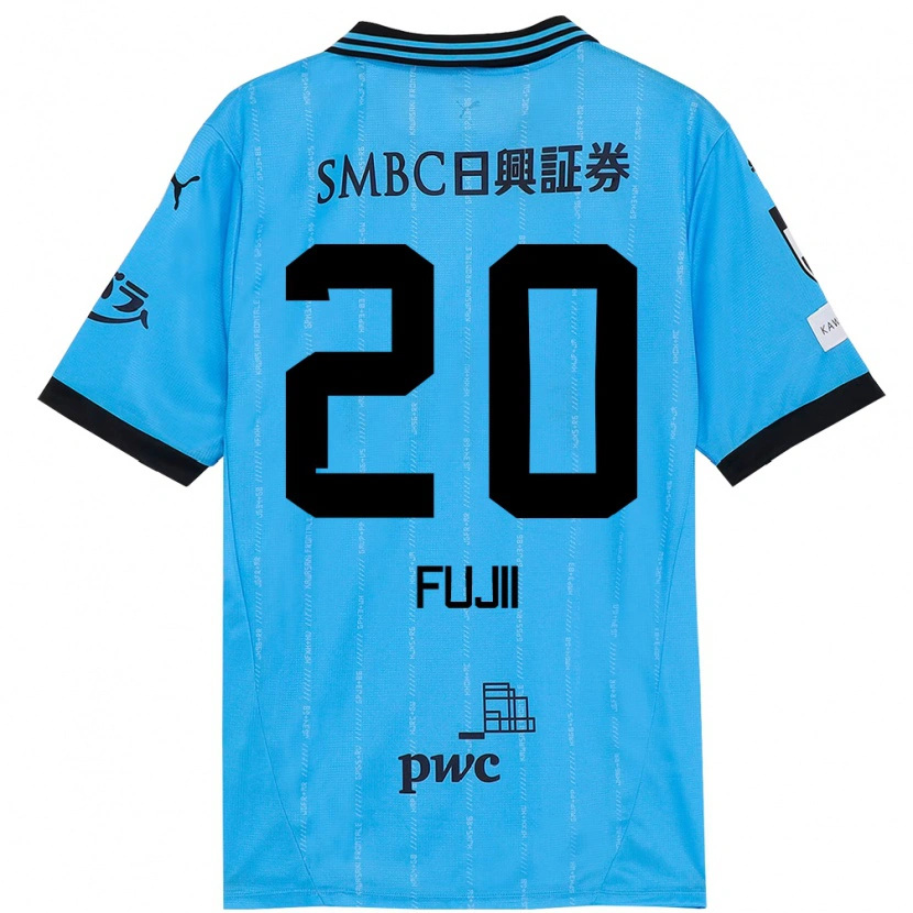 DanxenキッズRensuke Fujii#20スカイブルー ブラックホームシャツ2025/26ジャージーユニフォーム