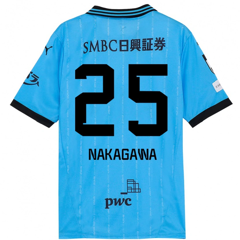 DanxenキッズShin Nakagawa#25スカイブルー ブラックホームシャツ2025/26ジャージーユニフォーム