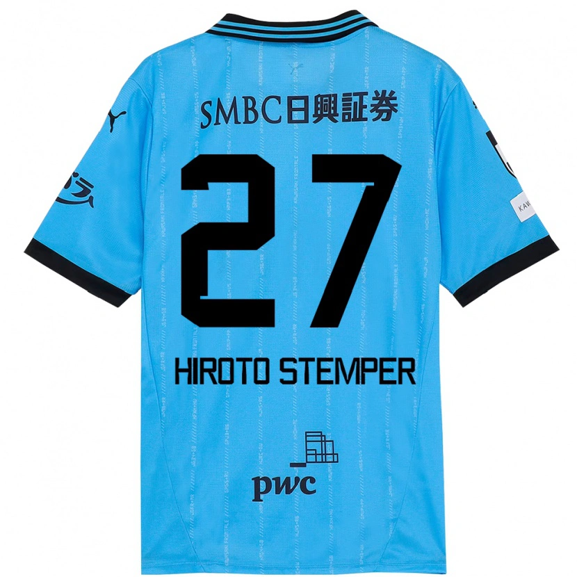 DanxenキッズLuka Hiroto Stemper#27スカイブルー ブラックホームシャツ2025/26ジャージーユニフォーム