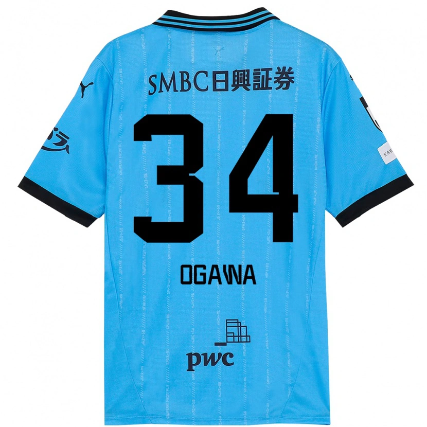 DanxenキッズHiroto Ogawa#34スカイブルー ブラックホームシャツ2025/26ジャージーユニフォーム