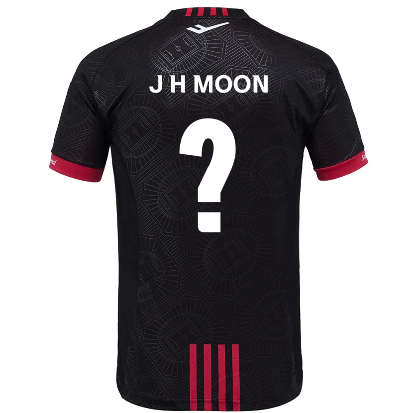 DanxenキッズJi-Hwan Moon#0ブラック レッドホームシャツ2025/26ジャージーユニフォーム