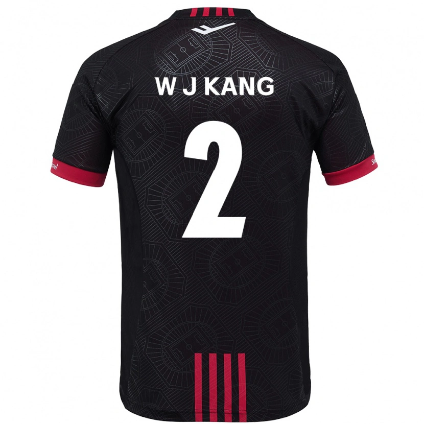 DanxenキッズJae-Won Kang#2ブラック レッドホームシャツ2025/26ジャージーユニフォーム