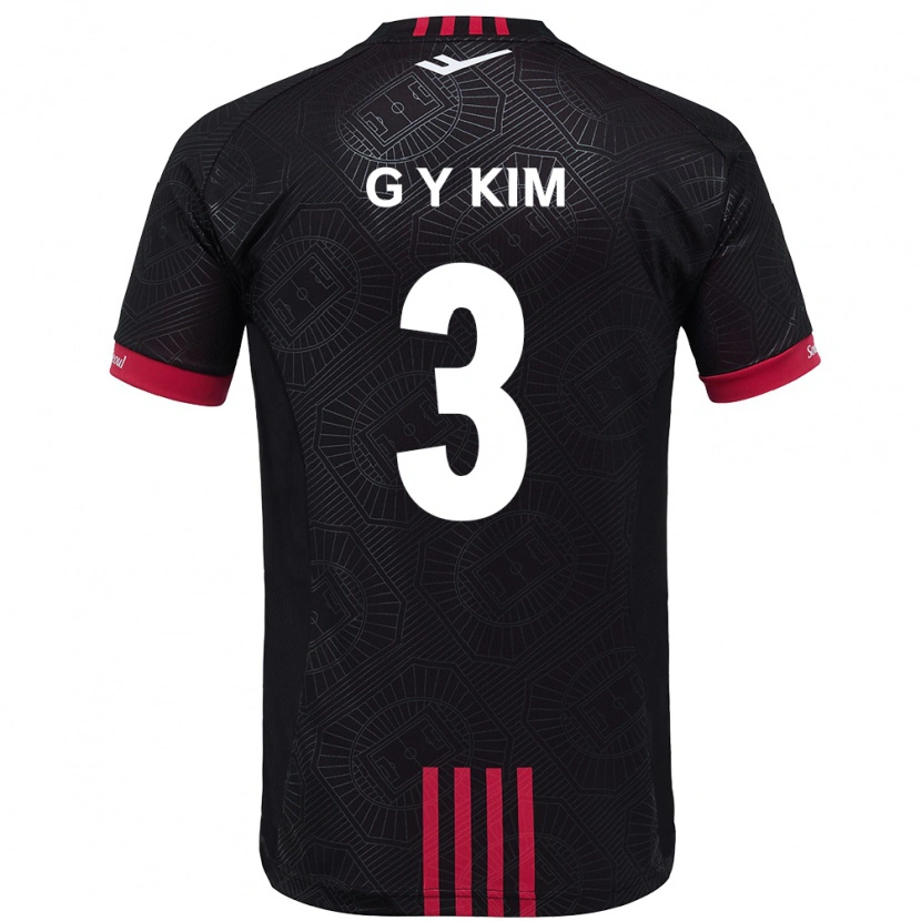 DanxenキッズYu-Geon Kim#3ブラック レッドホームシャツ2025/26ジャージーユニフォーム