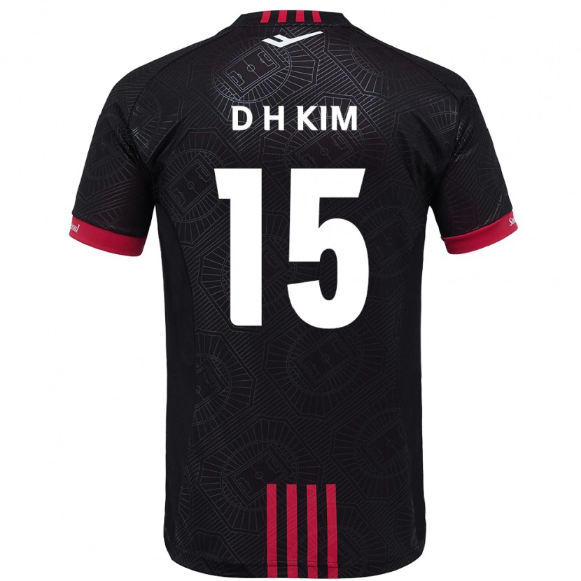 Danxenキッズヒョンウ・ドク・キム#15ブラック レッドホームシャツ2025/26ジャージーユニフォーム