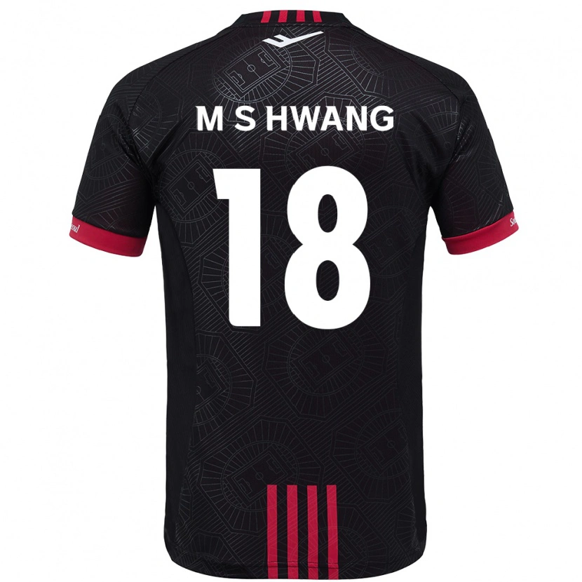 DanxenキッズSeong-Min Hwang#18ブラック レッドホームシャツ2025/26ジャージーユニフォーム