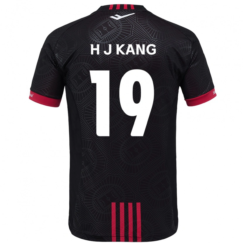 DanxenキッズJu-Hyeok Kang#19ブラック レッドホームシャツ2025/26ジャージーユニフォーム