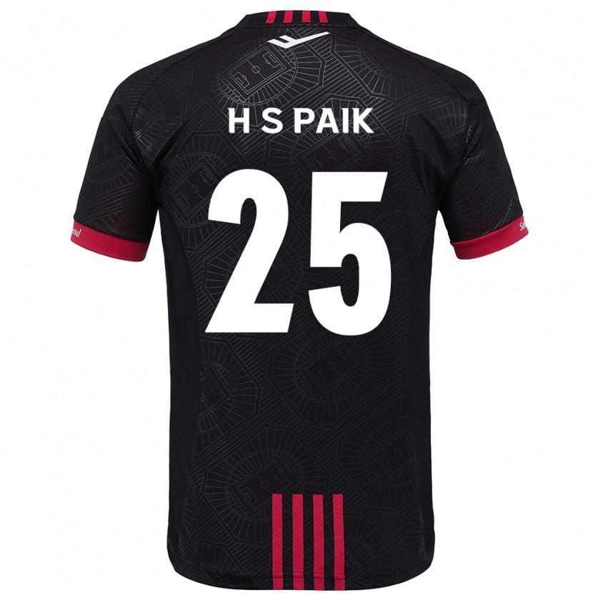DanxenキッズSang-Hoon Paik#25ブラック レッドホームシャツ2025/26ジャージーユニフォーム