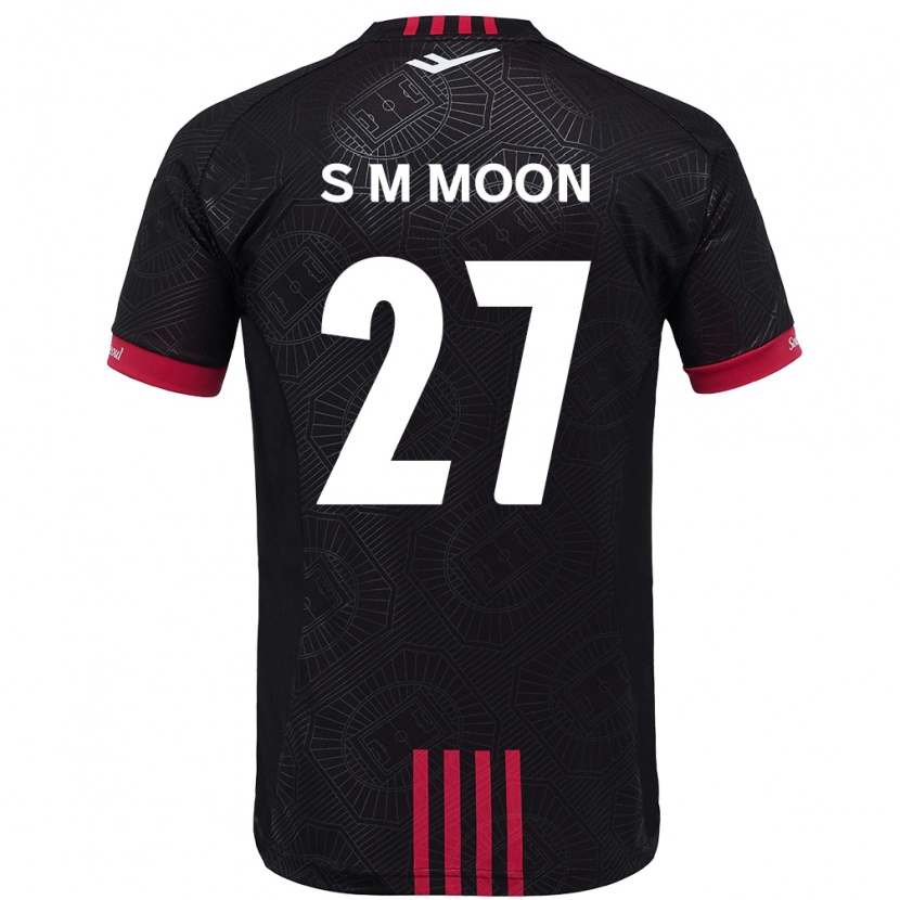 Danxenキッズムン・ソンミン#27ブラック レッドホームシャツ2025/26ジャージーユニフォーム