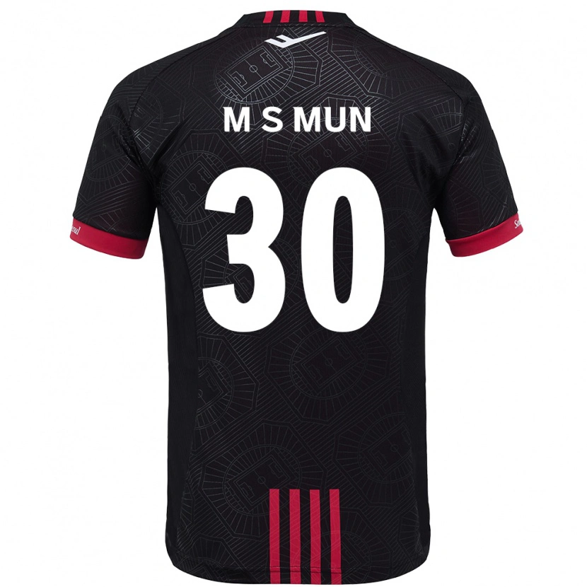 DanxenキッズSeong-Min Mun#30ブラック レッドホームシャツ2025/26ジャージーユニフォーム