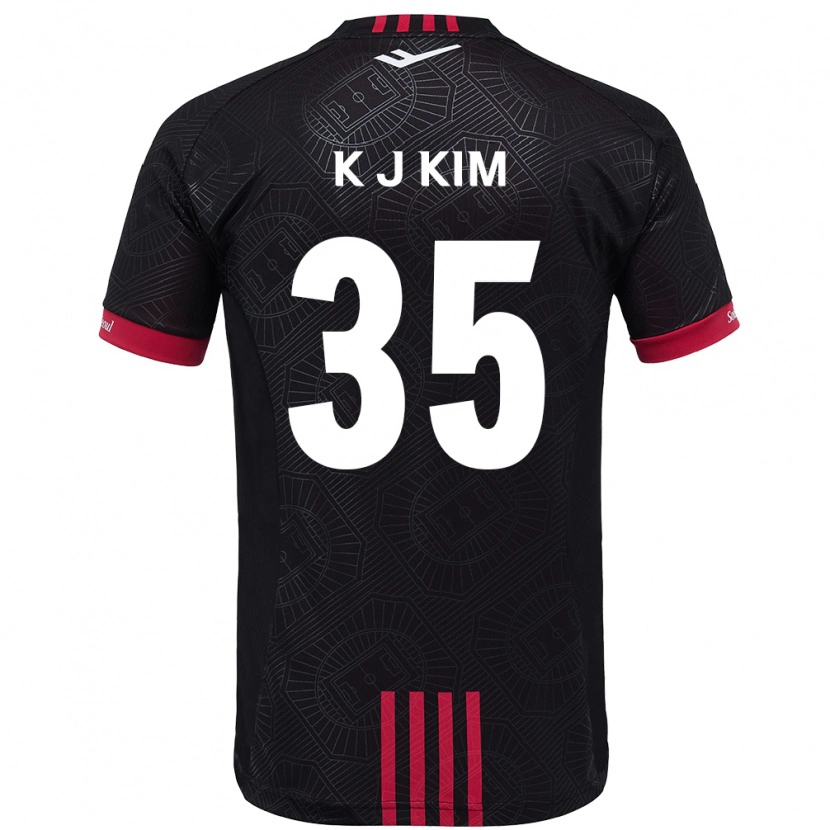 DanxenキッズKang-Jun Kim#35ブラック レッドホームシャツ2025/26ジャージーユニフォーム