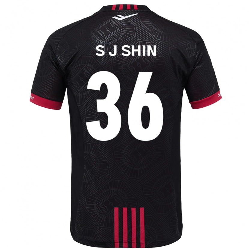 DanxenキッズJi-Seop Shin#36ブラック レッドホームシャツ2025/26ジャージーユニフォーム