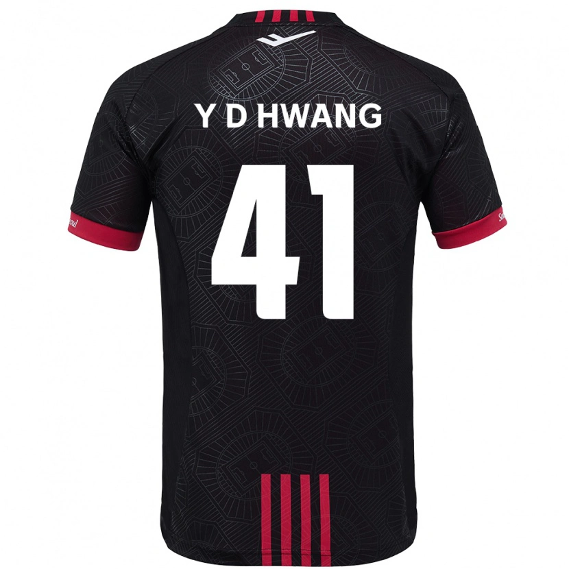 DanxenキッズDo-Yoon Hwang#41ブラック レッドホームシャツ2025/26ジャージーユニフォーム