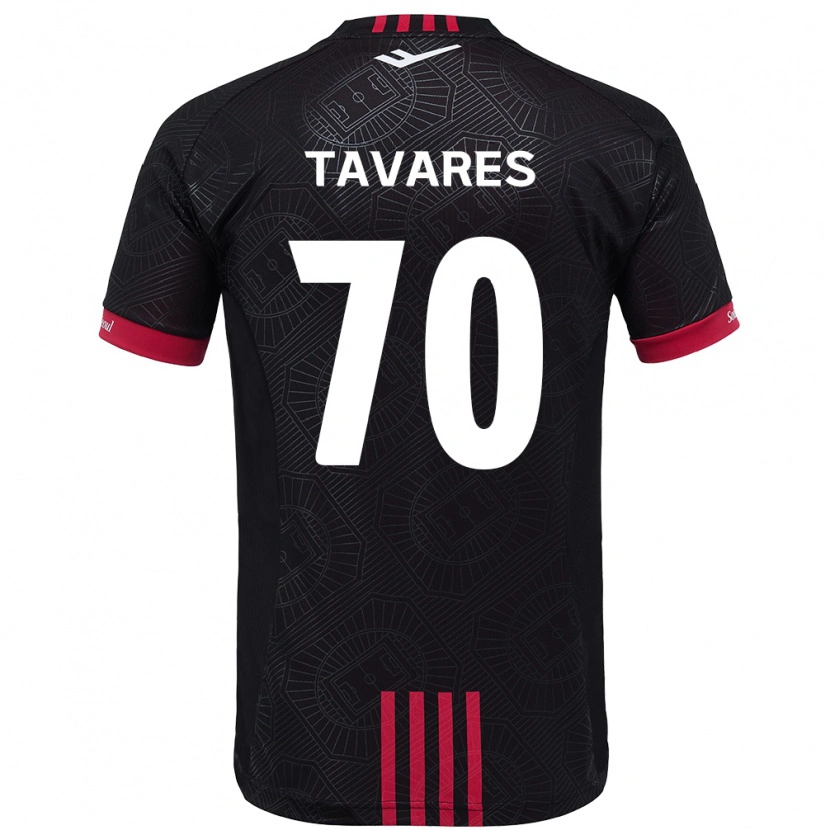 Danxenキッズロナウド・タバレス#70ブラック レッドホームシャツ2025/26ジャージーユニフォーム