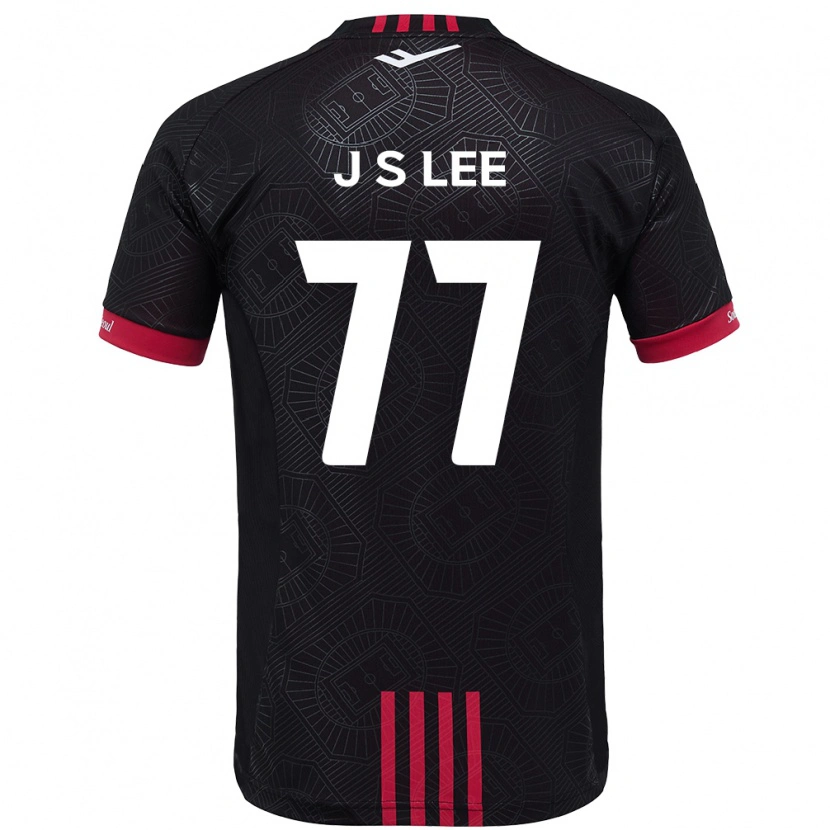 DanxenキッズSeung-Joon Lee#77ブラック レッドホームシャツ2025/26ジャージーユニフォーム