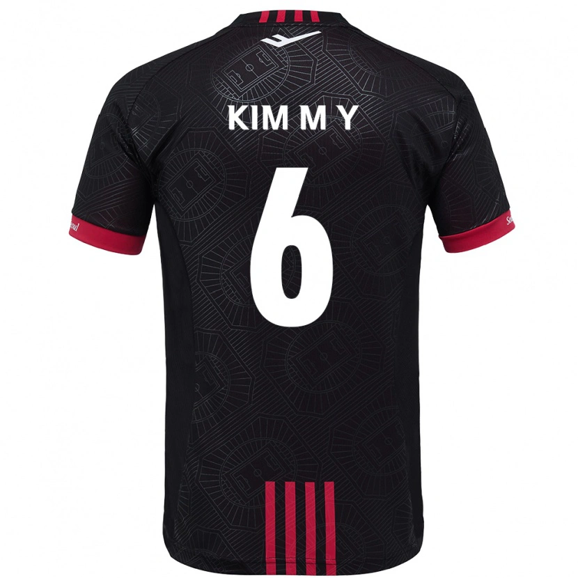 DanxenキッズKim Mi-Yeon#6ブラック レッドホームシャツ2025/26ジャージーユニフォーム