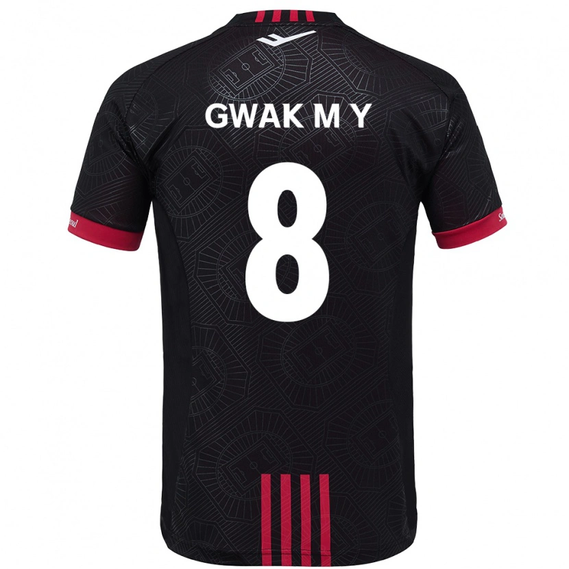 DanxenキッズGwak Min-Young#8ブラック レッドホームシャツ2025/26ジャージーユニフォーム