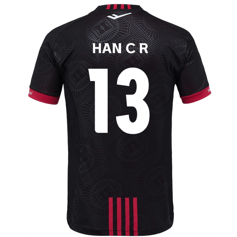 DanxenキッズHan Chae-Rin#13ブラック レッドホームシャツ2025/26ジャージーユニフォーム