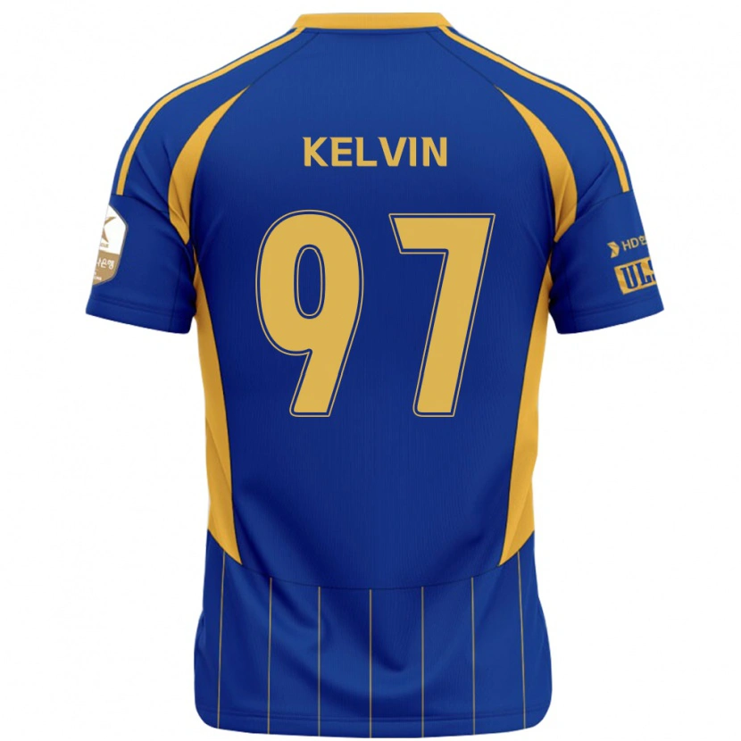 DanxenキッズKelvin#97ロイヤルブルー イエローホームシャツ2025/26ジャージーユニフォーム