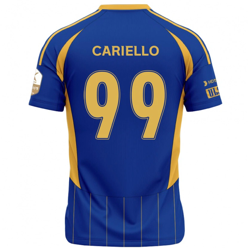 DanxenキッズYago Cariello#99ロイヤルブルー イエローホームシャツ2025/26ジャージーユニフォーム