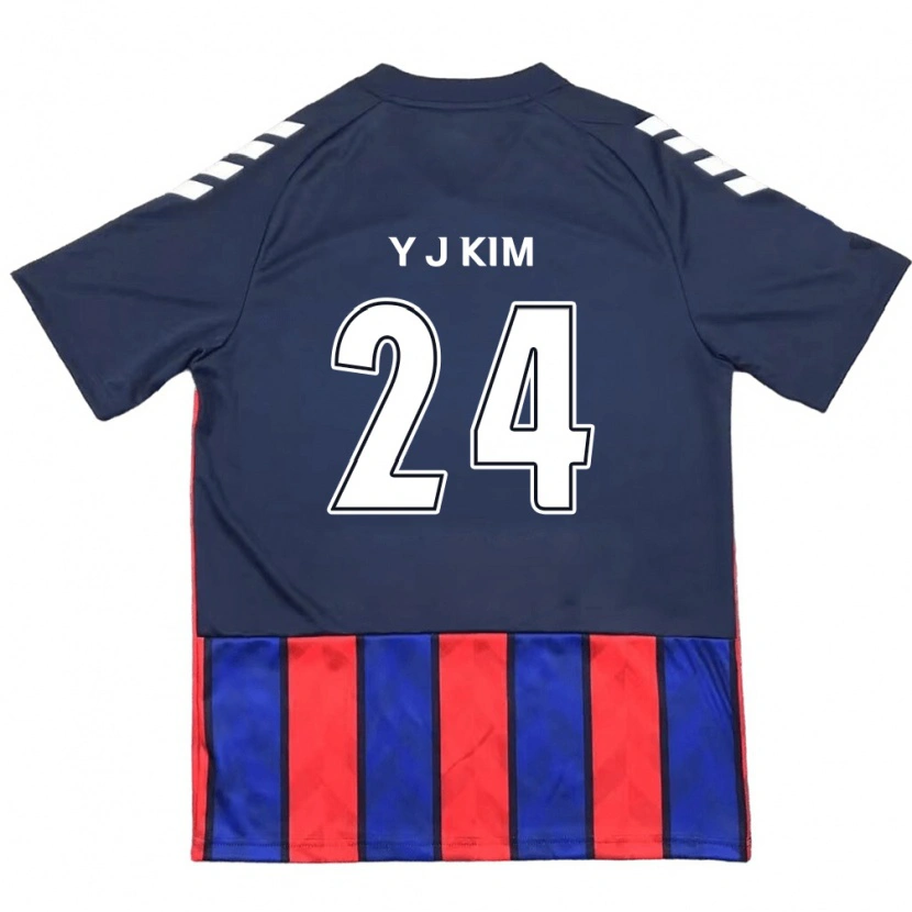 DanxenキッズJu-Yeop Kim#24ロイヤルブルー レッドホームシャツ2025/26ジャージーユニフォーム