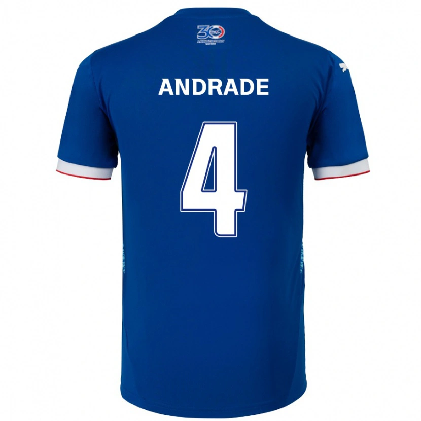 Danxenキッズレオ・アンドラーデ#4ロイヤルブルー ホワイトホームシャツ2025/26ジャージーユニフォーム