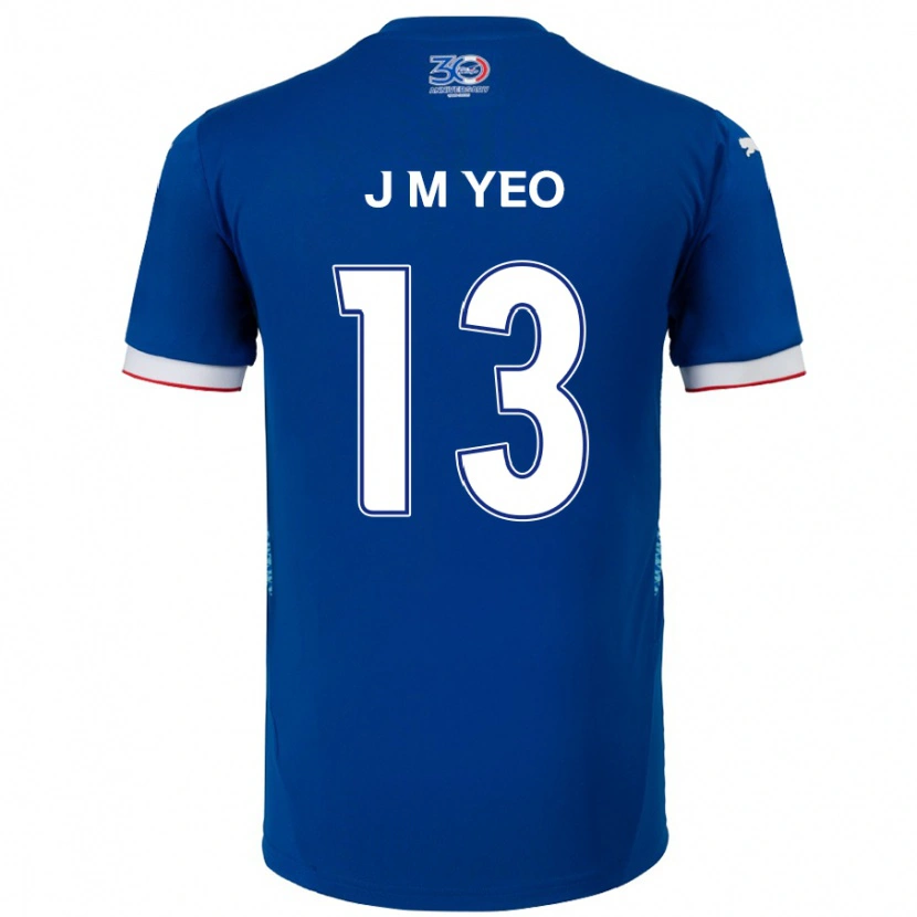 DanxenキッズMin-Jun Yeo#13ロイヤルブルー ホワイトホームシャツ2025/26ジャージーユニフォーム