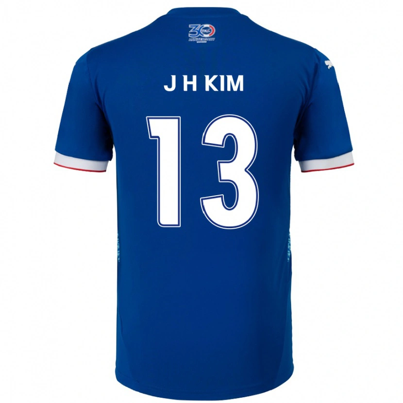 DanxenキッズJung-Hoon Kim#13ロイヤルブルー ホワイトホームシャツ2025/26ジャージーユニフォーム