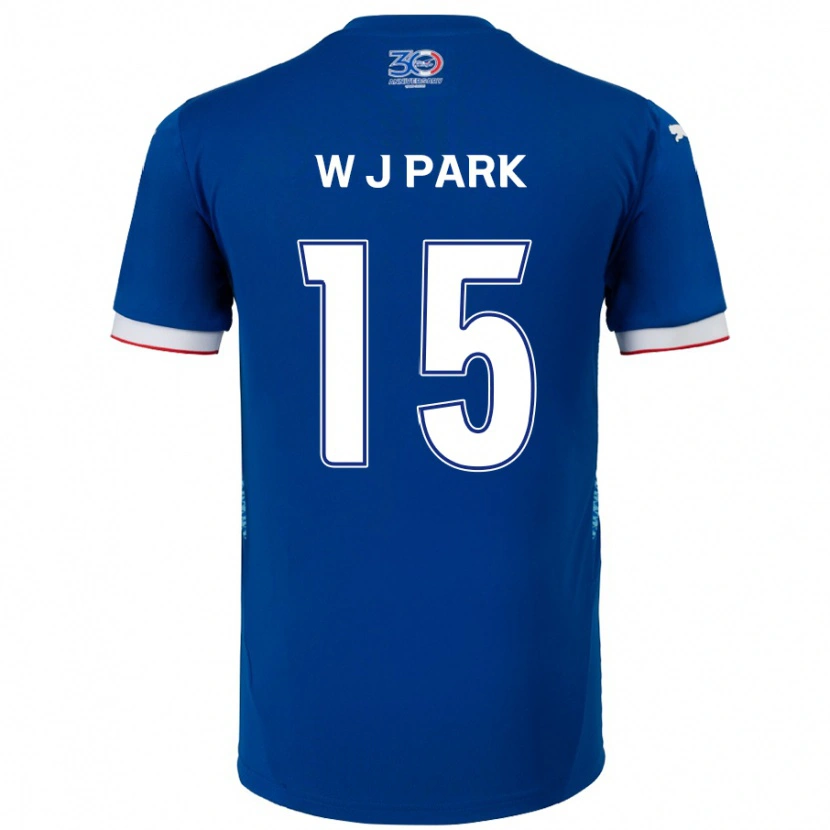 DanxenキッズWoo-Jin Park#15ロイヤルブルー ホワイトホームシャツ2025/26ジャージーユニフォーム