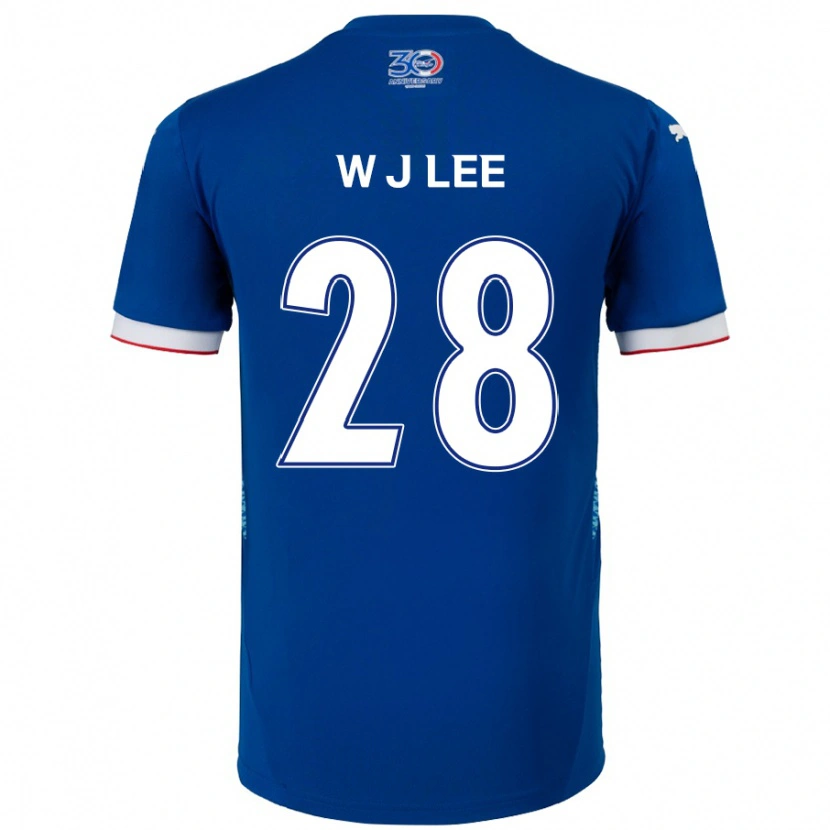 DanxenキッズJun-Woo Lee#28ロイヤルブルー ホワイトホームシャツ2025/26ジャージーユニフォーム