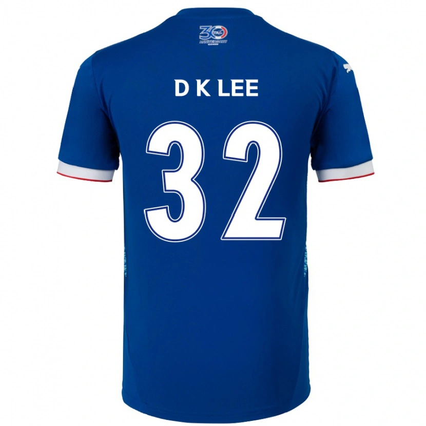 Danxenキッズキュ・ドング・リー#32ロイヤルブルー ホワイトホームシャツ2025/26ジャージーユニフォーム