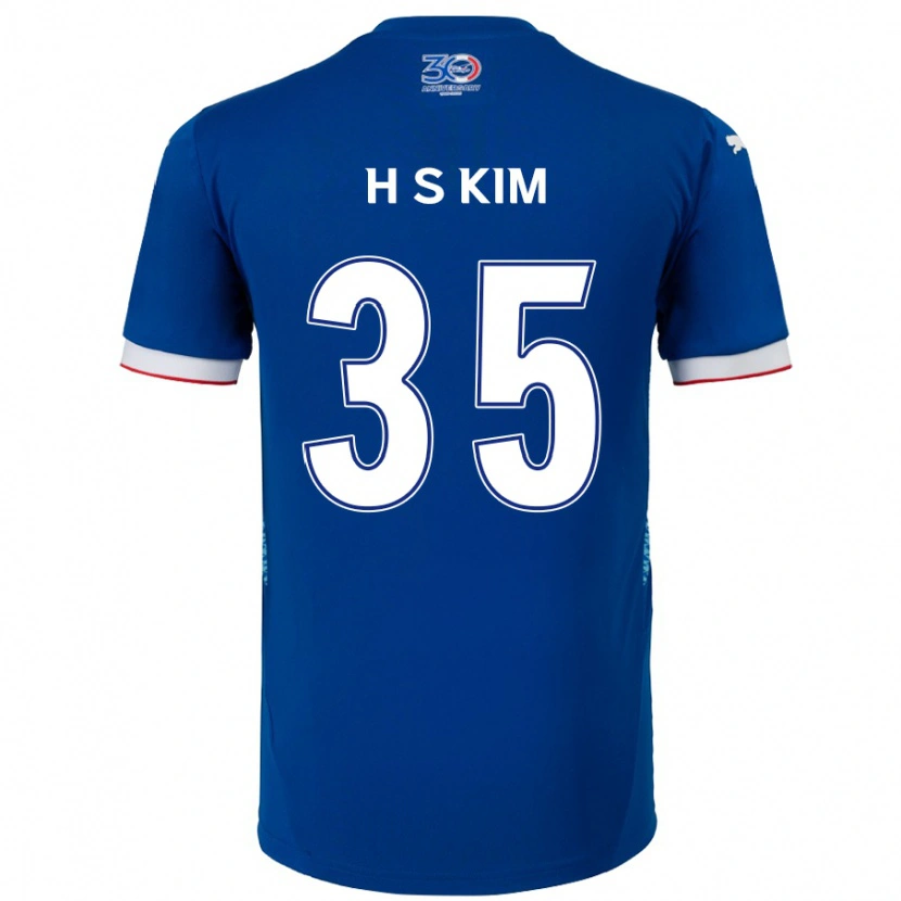 DanxenキッズSeung-Hyun Kim#35ロイヤルブルー ホワイトホームシャツ2025/26ジャージーユニフォーム