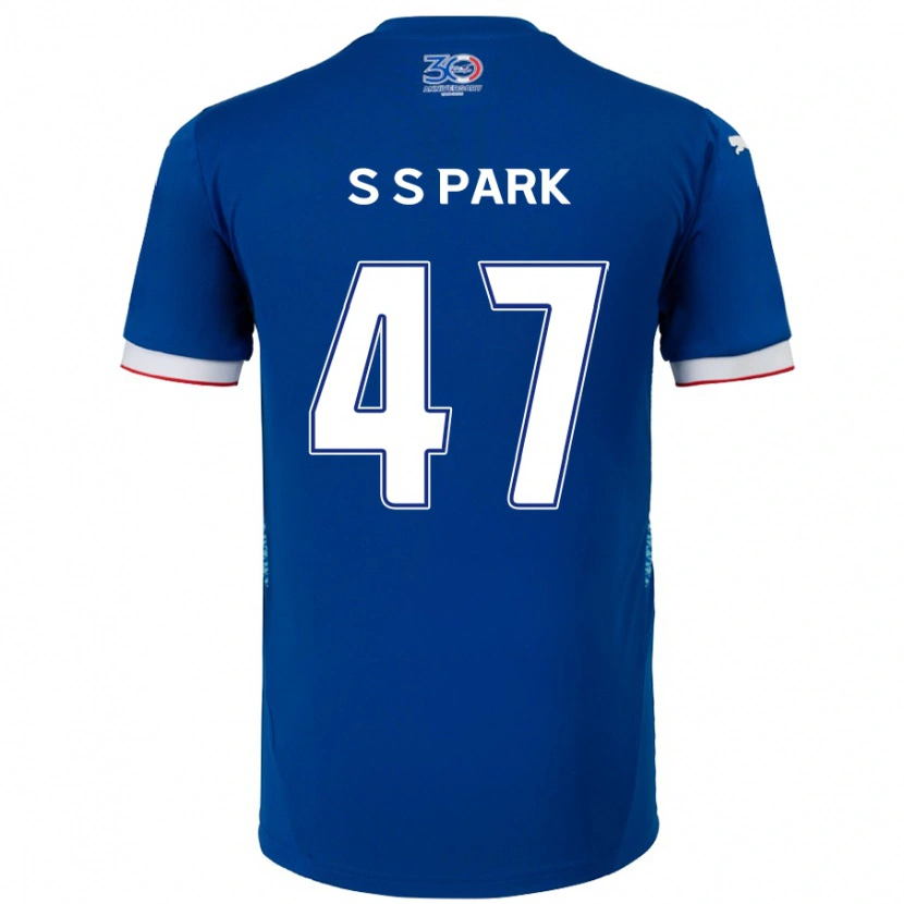 Danxenキッズサン・スー・パーク#47ロイヤルブルー ホワイトホームシャツ2025/26ジャージーユニフォーム